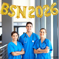 KatchOn, Gold BSN Balloons Letters 2026-16 Inch, Congrats Nurse Banner for Graduation Decorations 2026 | BSN Nurse Balloons 2026 for BSN Graduation Decoration | Nurse Graduation Decorations
