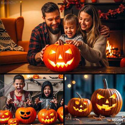 KatchOn, Professional Pumpkin Carving Kits - Pack of 31 | Halloween Pumpkin Carving Tools, 13 Pcs Heavy Duty Stainless Steel | 18 Pcs Pumpkin Carving Stencils for Halloween Decor Jack-O-Lanterns
