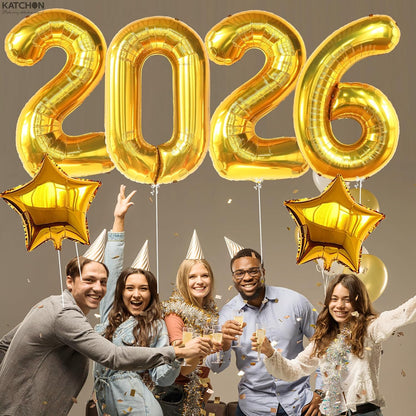 Katchon, Giant Gold 2026 Number Balloons - 40 Inch | Graduation Balloons 2026 Balloon Numbers | Gold Balloon for Graduation Decorations 2026 Grad Party Decorations 2026 Graduation Decor