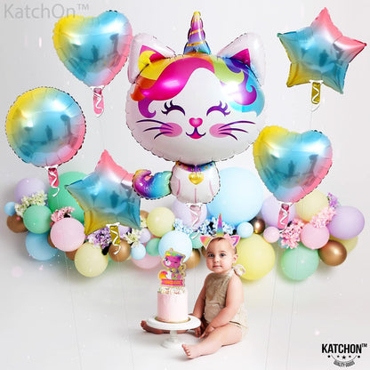 KatchOn, Big Cute Caticorn Party Supplies - 36 Inch, Pack of 6 | Caticorn Balloons, Caticorn Birthday Party Supplies | Cat Balloons, Kittycorn Birthday Party Supplies | Cat Balloons for Birthday Party