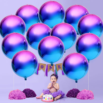 Katchon, Purple Galaxy Balloons - 22 Inch, Pack of 12 | Galaxy Party Metallic Purple Balloons | Iridescent Balloons, Purple Party Decor | Purple and Blue Balloons, Blue and Purple Party Decorations