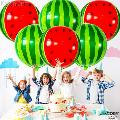 KatchOn, Watermelon Balloons - 22 Inch, Pack of 6, Summer Party Decorations | One In A Melon Party Decorations | Watermelon Balloons Party Decoration | Summer Birthday Decor, Summerween Decor