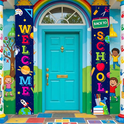 KatchOn Welcome Back to School Banner - 120x20 Inch, Classroom Decor