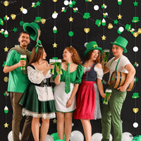KatchOn, Shiny St Patricks Day Garland - 9 Strings, No DIY | St Patricks Day Backdrop for St Patricks Day Decorations | Shamrock Decorations | St Patricks Garland for Saint Patricks Day Decorations