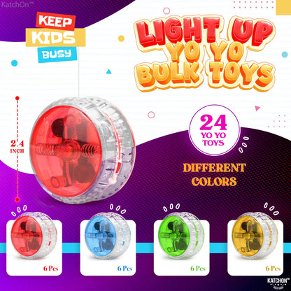 KatchOn, Multicolor, Light Up Yoyos - Pack of 24 | LED Yoyo Bulk, Carnival Prizes, Christmas Gifts for Grandkids | Yoyo for Kids 8-12 | Birthday Party Favors, Classroom Prizes, Thanksgiving Gifts