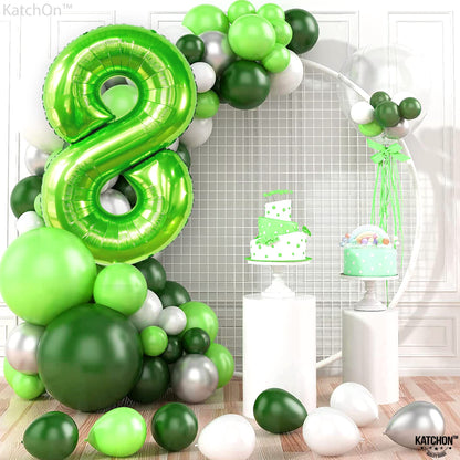 KatchOn, Light Green Number 8 Balloon - 40 Inch | Green Neon 8 balloon Number for 8th Birthday Decorations Boy | Number 8 Green Happy Birthday Balloons for 8th Anniversary Decorations