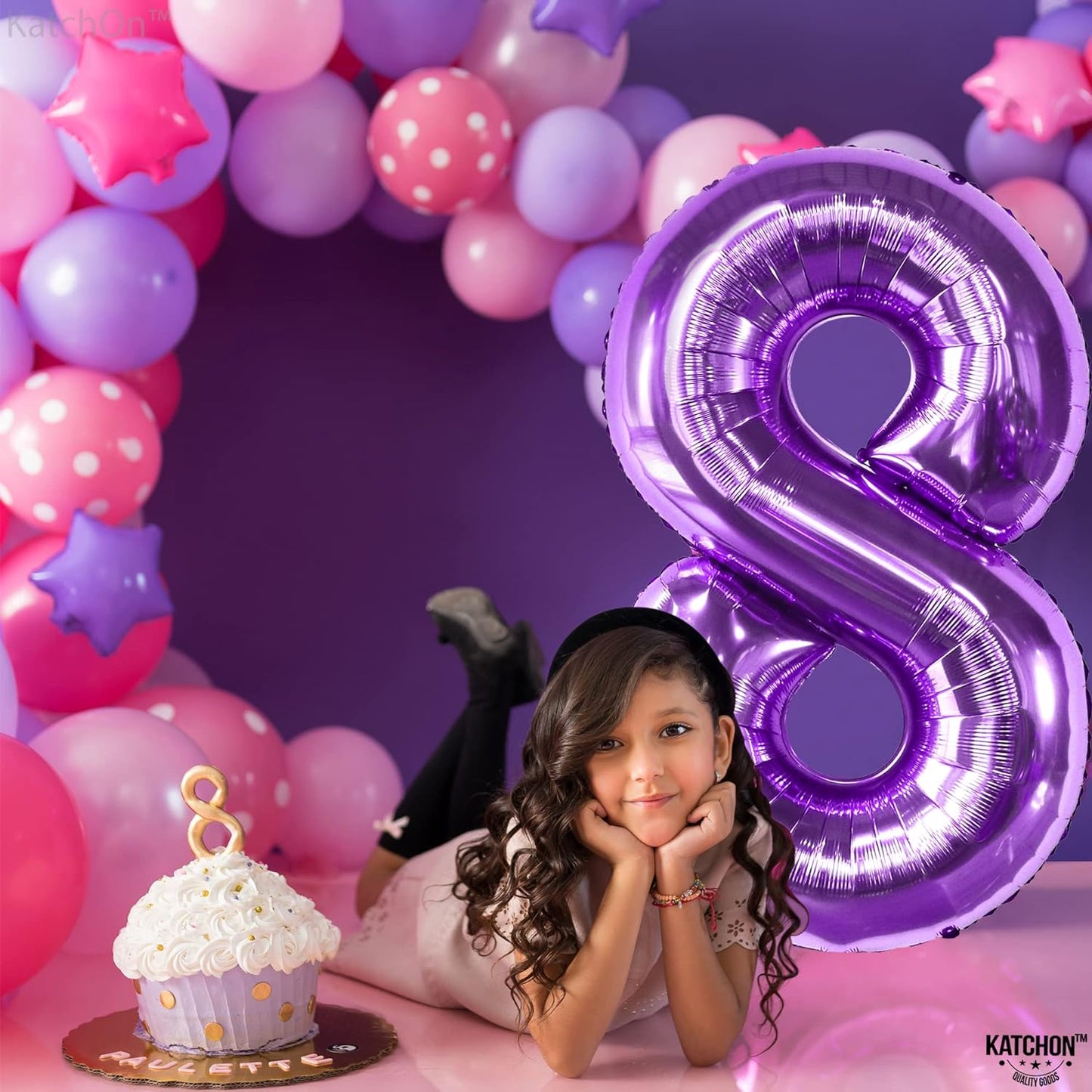 KatchOn, Giant Purple 8 Balloon Number - 40 Inch | Purple 8 Balloons for Birthday Girl | Purple Number 8 Balloon, Mermaid Party Decorations | 8th birthday balloons, 8th Birthday Decorations for Girls