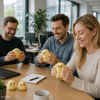 KatchOn, 6Pcs Big Chick Squishy Fidget Toys - 3.15 Inch | Handmade Ultra Soft Chick Squishy Kit, Cute Fidget Toys Silicone Squeeze Toys for Kids & Adults Stress Relief Cute Sensory Toys(Chicken)