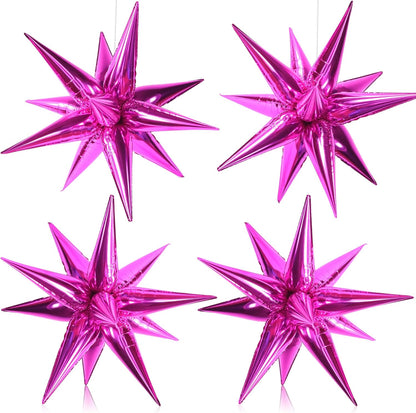 KatchOn, Big Hot Pink Starburst Balloons - 20 Inch, Pack of 50 | Hot Pink Star Balloons Metallic | Hot Pink Balloons, Hot Pink Party Decorations | Hot Pink Spike Balloons, Galentines Day Decorations
