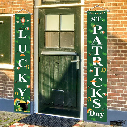 Huge, Lucky St Patricks Day Banner, 2 Pieces - 72x12 Inch | Happy St Patricks Day Banner, St Patricks Day Party Decorations | Lucky St Patricks Day Porch Sign, St Patricks Day Decorations for The Home