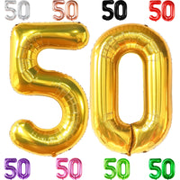 KatchOn, Giant Gold 50 Balloon Number - 40 Inch | 50th Anniversary Balloons for 50th Anniversary Decorations | 50th Birthday Balloons, 50th Birthday Decorations Men | 50th Birthday Decorations Women