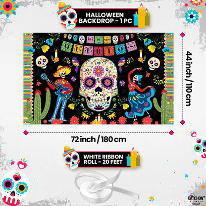 KatchOn Day of the Dead Backdrop 72x44 Inch