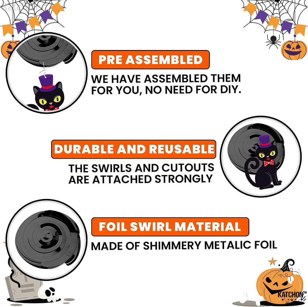KatchOn, Halloween Hanging Decorations - Large, Pack of 28 | Spooky Halloween Hanging Swirls for Halloween Party Decorations | Halloween Ceiling Hanging Decorations for Halloween Decorations Indoor