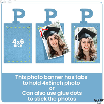 KatchOn Light Blue Graduation Picture Banner - 10ft, Class of 2026 - Personalized, Felt, Horizontal, Unisex Adult