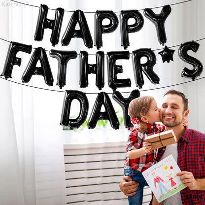 Katchon, Happy Fathers Day Balloon – 16-inch | Happy Fathers Day Banner For Fathers Day Decorations | Fathers Day Sign For Father's Day Decorations | Photo Booth Backdrop