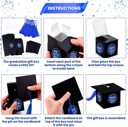 KatchOn, Congrats Grad Graduation Candy Boxes - Huge, Pack of 25 | Blue Graduation Decorations Class of 2024 | Graduation Party Favors 2024 | Graduation Goodie Bags 2024, Graduation Table Decorations