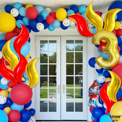 KatchOn, Big Fire Balloons Flames Set - 25 Inch, Pack of 10 | Flame Balloons for Fire Decorations For Party For Adults | Wings Of Fire Balloons, Fire Decorations | Wings Of Fire Decorations Birthday