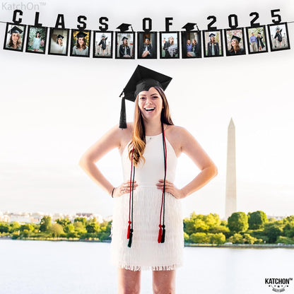 KatchOn, Black Graduation Photo Banner 2025 - Large, 10 Feet | Felt Class of 2025 Banner for Grad Decorations 2025 | Graduation Decorations 2025 | Grad Picture Display