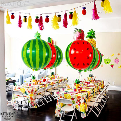 KatchOn, 6 Pcs Big Watermelon Balloons, 22 Inch | Summer Party Decorations | Watermelon Birthday Decorations | One In A Melon Party Decorations for Summer Birthday Decoration, Watermelon Foil Balloons