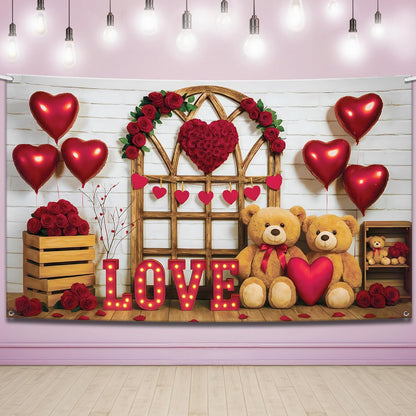 KatchOn, Valentines Day Backdrop - XtraLarge, 72x44 Inch | Valentines Day Banner for Valentines Day Decorations | Valentines Decorations | Valentines Backdrop for Wedding, Valentines Decor