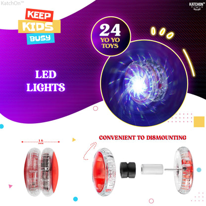 KatchOn, Multicolor, Light Up Yoyos - Pack of 24 | LED Yoyo Bulk, Carnival Prizes, Christmas Gifts for Grandkids | Yoyo for Kids 8-12 | Birthday Party Favors, Classroom Prizes, Thanksgiving Gifts