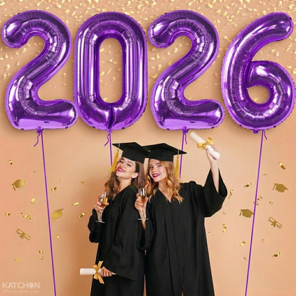 Katchon, Graduation Decorations 2026 | Giant Purple 2026 Number Balloons - 42 Inch | Graduation Balloons | 2026 Balloon Numbers | Purple Balloon for Graduation | Graduation Party Supplies 2026