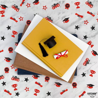 KatchOn, Shiny Glitter Red and Black Graduation Confetti - Pack of 300 | Congrats Grad Confetti for Class of 2026 Decorations | Red and Black 2026 Graduation Decorations | Grad Party Decoration 2026