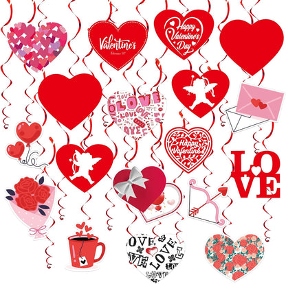 KatchOn, Valentines Hanging Swirls - Large, Pack of 30, No DIY | Valentines Day Hanging Decorations | Hanging Valentines Day Decorations | Hanging Hearts Decorations for Valentines Day Decor