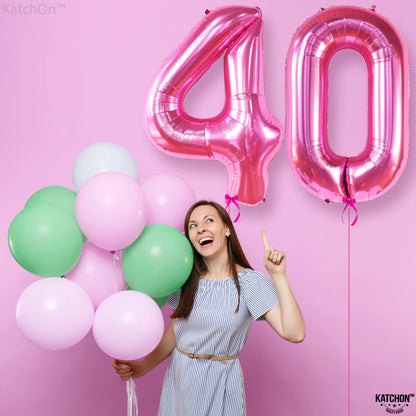 KatchOn, Hot Pink 40 Balloon Numbers - 40 Inch | Hot Pink 40th Birthday Balloons For 40th Birthday Decorations, Happy Anniversary Decorations | 40th Birthday Decorations For Women