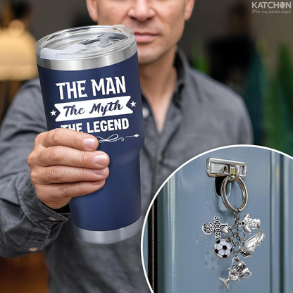 KatchOn, Tumbler & Soccer Keychain, Thank You Gifts | Coffee Tumbler for Men | Valentines Gifts for Him, Men, Dad, Boyfriend | Valentine Gifts for Men, Friend, Dad, Brother | Birthday Gift for Friend