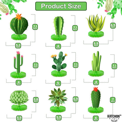 KatchOn, Pack of 9 Cactus Centerpieces for Party - Fiesta Party Decorations | Mexican Party Centerpieces for Succulent Party Decorations | Taco Party Decorations, Fiesta Party Decorations Centerpieces