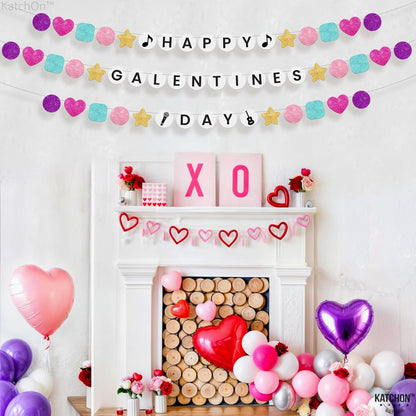 KatchOn, Glitter Happy Galentines Day Banner - 10 Feet, No DIY | Galentines Banner for Galentines Day Decorations for Party | Galentines Decorations | Valentines Décor