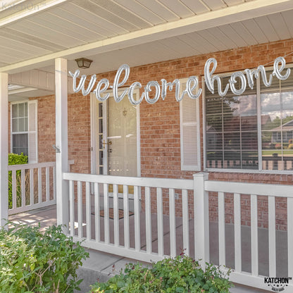 KatchOn, Silver Welcome Home Balloons Decorations - 16 Inch | Welcome Home Banner Balloon | Welcome Back Balloons | Welcome Home Decorations for Homecoming Decorations | Housewarming Party Decoration