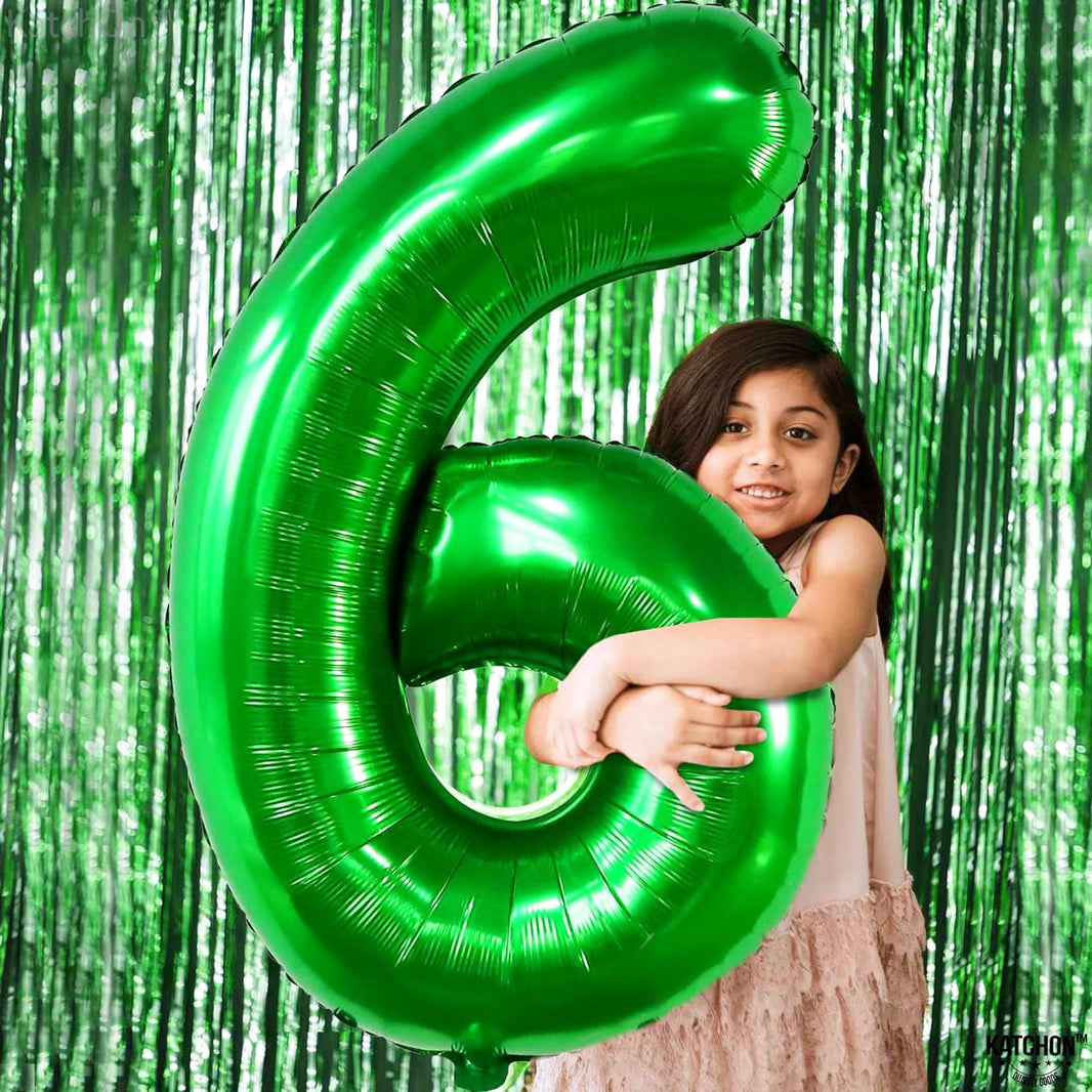 KatchOn, Dark Green Number 6 Balloon - 40 Inch | 6 Birthday Balloon, Green 6 Balloon Number | Green Six Balloon Number for 6th Birthday Decorations | Number 6 Foil Balloon, 6 Balloons for Birthday Boy