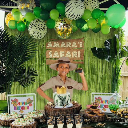 KatchOn, XtraLarge, Sage Green Foil Fringe Curtain - 6.4x8 Feet, Pack of 2 | Light Green Foil Fringe Curtain | Lime Green Backdrop for Frog Birthday Decorations | Sage Green Graduation Decorations