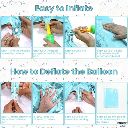 KatchOn, Giant Light Blue 1 Balloon - 40 Inch | 1 Balloon For First Birthday | Light Blue Number 1 Balloon for The Big One Surf Birthday Decorations | One Balloon, Blue 1 Balloon for First Birthday