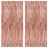 KatchOn, Rose Gold Foil Fringe Curtain, 8 Feet - Pack of 2
