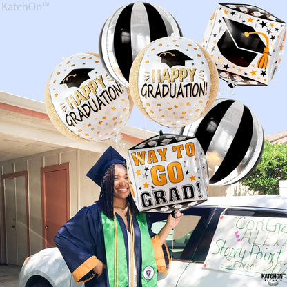 Graduation Decorations 2026 | XtraLarge Happy Graduation Balloons - Pack of 6, 22 Inch | Congrats Grad Balloon, Grad Party Decorations, Class of 2026, Graduation Foil Balloons, KatchOn