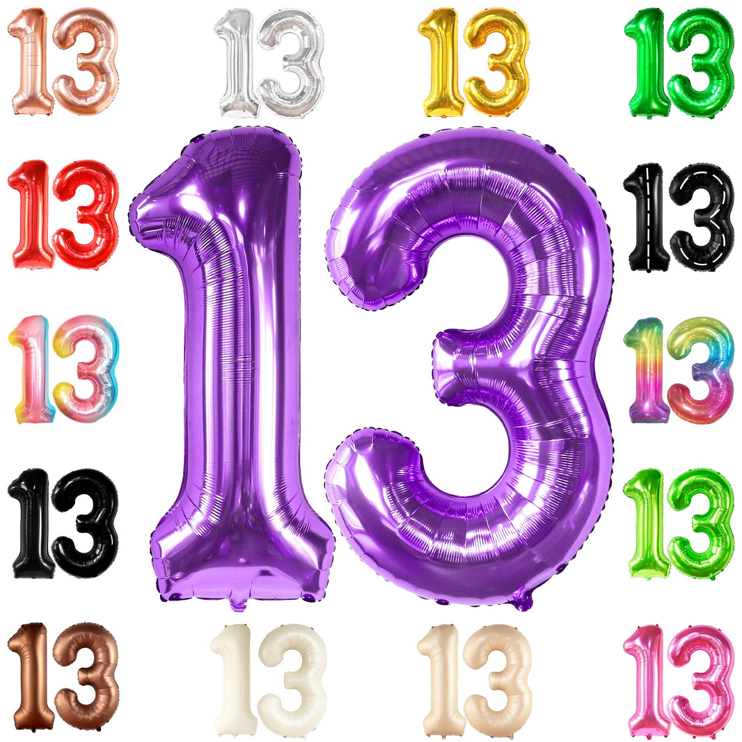 Purple Number 13 Foil Balloon - US