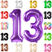Purple Number 13 Foil Balloon - US