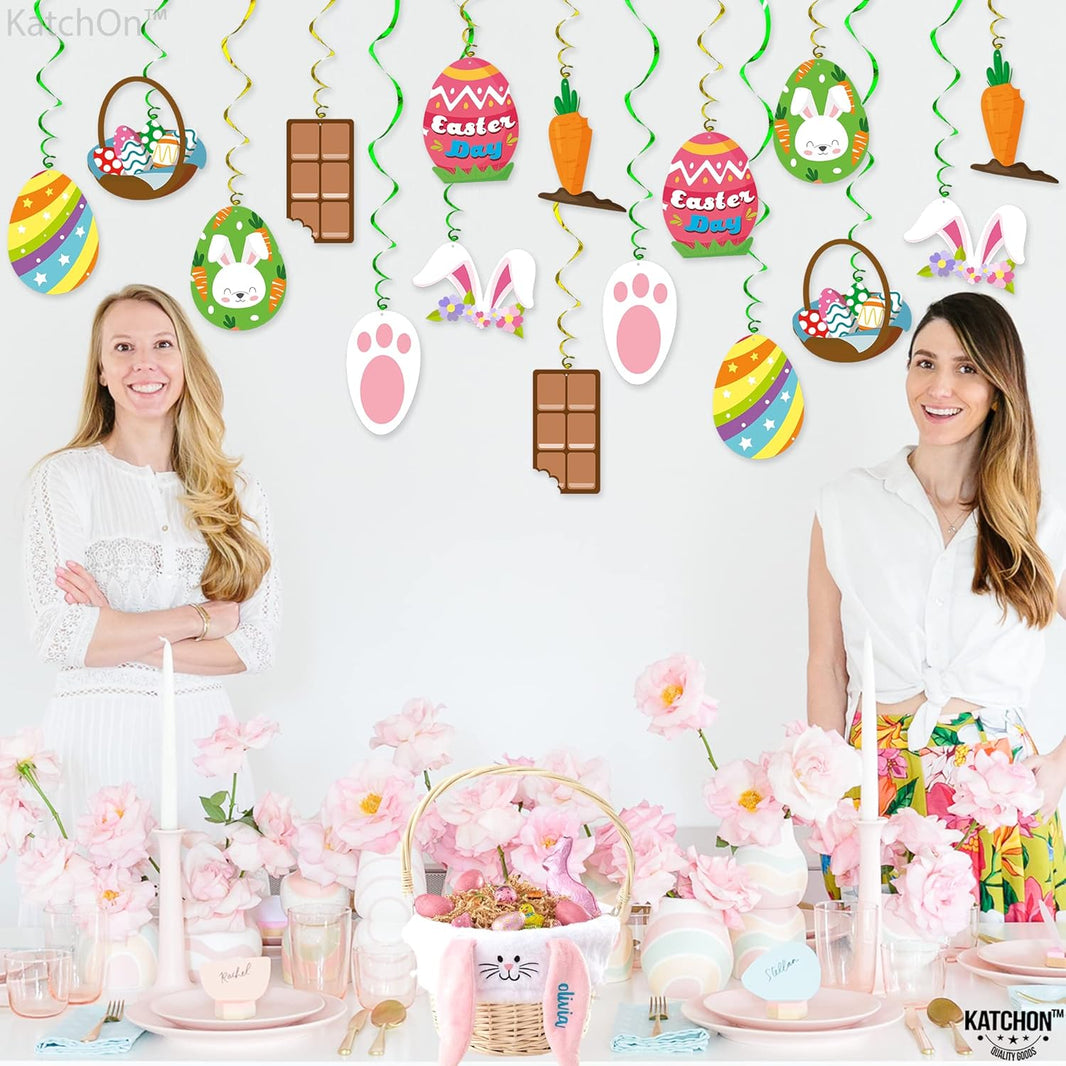 KatchOn, Easter Hanging Swirl Decorations - Pack 46, No DIY | Easter Decorations for The Home | Easter Party Decorations | Easter Hanging Decorations | Easter Streamers, Spring Decorations for Office