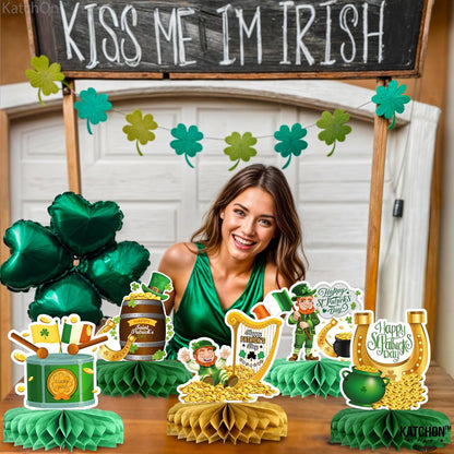 KatchOn, St Patricks Day Centerpiece - Pack of 12 | Leprechaun St Patricks Day Decorations Centerpieces | St Patricks Day Decorations for Table | Leprechaun Decorations | St Patricks Day Decor