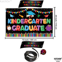 KatchOn, Kindergarten Graduation Backdrop - Large 72x44 Inch | Preschool Graduations Banner | Kindergarten Backdrop for Kindergarten Graduation Decorations 2026 | Kinder Graduation Banner
