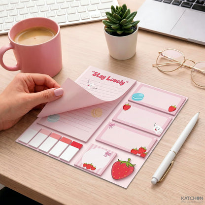 KatchOn Life is Berry Sweet Sticky Notes Set, 550 Sheets