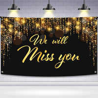 KatchOn, We Will Miss You Banner Black and Gold - XtraLarge 72x44 Inch | Black and Gold We Will Miss You Decorations, Farewell Decorations Party | Farewell Banner, Graduation Decorations 2026
