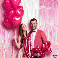 KatchOn, Xtralarge White and Pink Backdrop - 3.2x8 Feet, Pack of 3 | Pink and White Streamers for Bridal Shower, Gender Reveal Decorations, Bachelorette Party Decoration | Graduation Decorations 2025