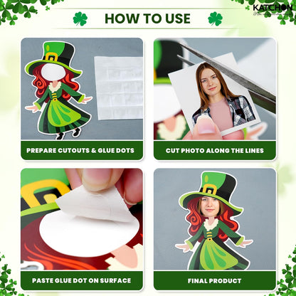 KatchOn, St. Patrick's Day Cutouts for Bulletin Board Decoration - Pack of 50 | DIY Photo Craft Cutout Leprechaun Hat and Dress Suit for St Patricks Day Decorations | Irish March Shamrock Party Decor