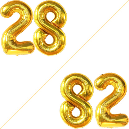 KatchOn, Gold 28 Balloon Number - 40 Inch | Gold 28 Birthday Balloons, 28th Birthday Decor for Men, Women | 28 Number Balloons | 28th Birthday Balloons for 28 Birthday Decor