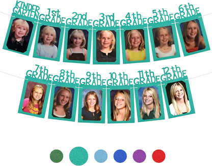 KatchOn, K-12 Graduation Photo Banner 5x7 - Large, 10 Feet | Grad Picture Banner, Teal Grad Decorations Class of 2026 | Graduation Decorations 2026, Picture Display