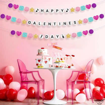 KatchOn, Glitter Happy Galentines Day Banner - 10 Feet, No DIY | Galentines Banner for Galentines Day Decorations for Party | Galentines Decorations | Valentines Décor